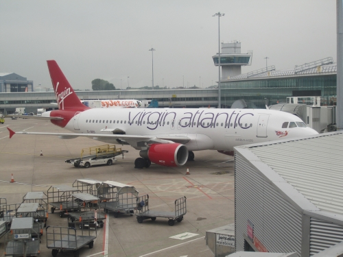 Virgin flight to London