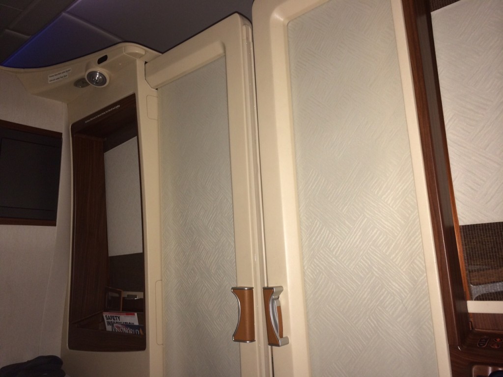 Singapore A380 First Class suite doors closed review