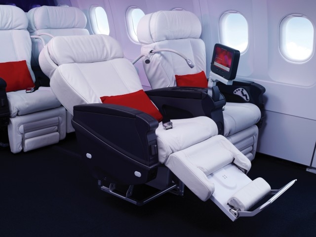 Virgin America First Class reclined