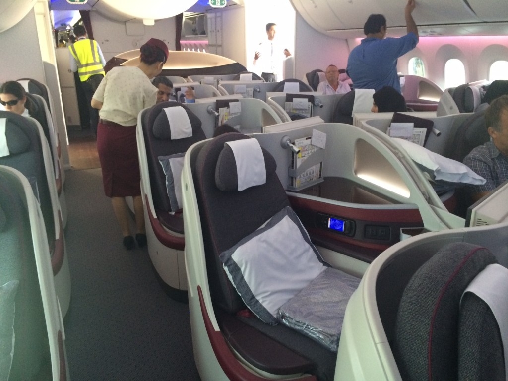 Qatar Airways 787 business class review - cabin