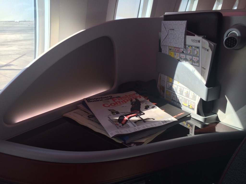 Qatar Airways 787 business class review - storage