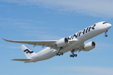 Finnair A350 flying