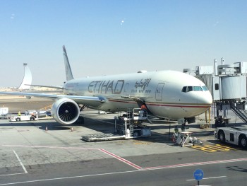 Etihad Boeing 777 business class plane