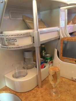 Emirates A380 business class review minibar