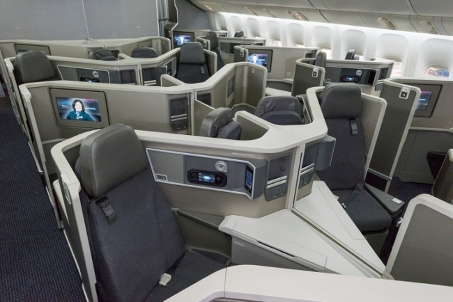 American Boeing 777 200 business class seat