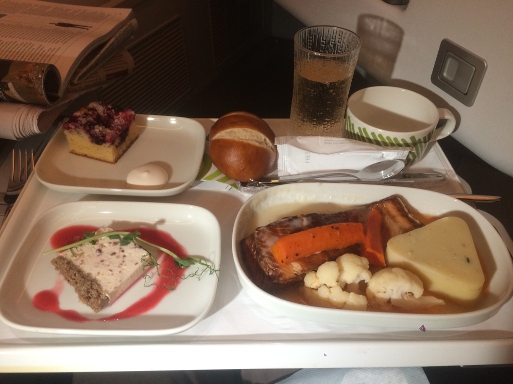 Finnair A350 business class food