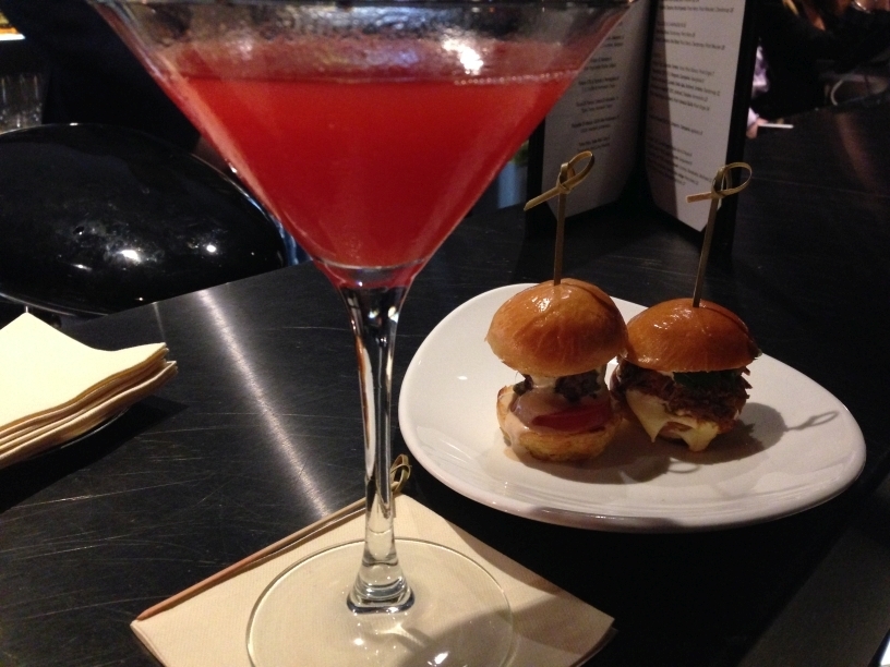 ME Milan STK bar cocktail mini burgers