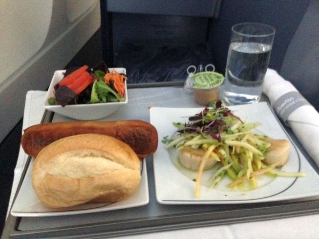 airberlin new york food starter scallops salad