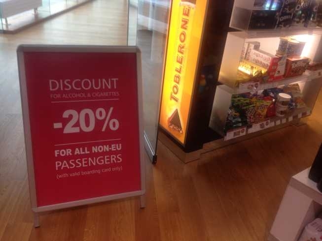 tallinn airport duty free 20 percent off for non EU Brexit