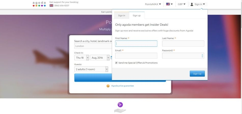 Agoda sign up member