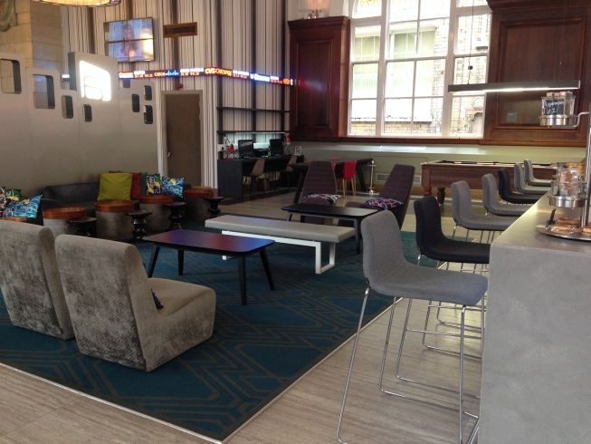 aloft liverpool hotel review bar chill out area