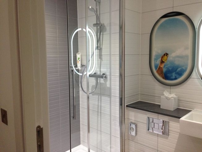 ibis styles heathrow airport review my room bathroom shower