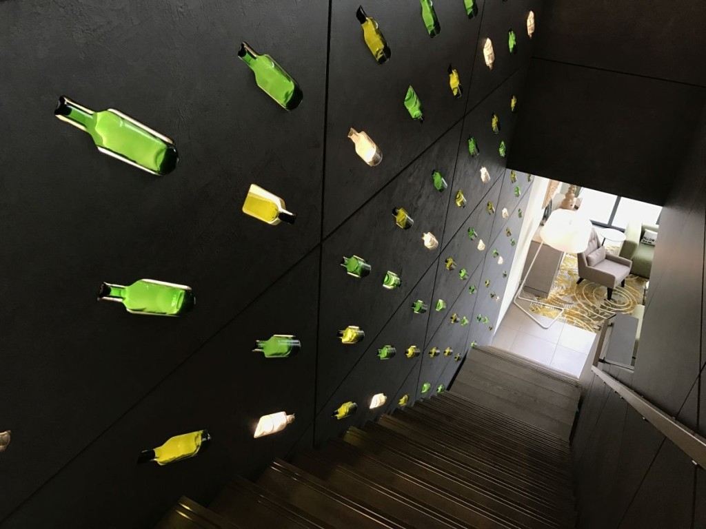 element-by-westin-amsterdam-review-wine-bottle-artwork-staircase