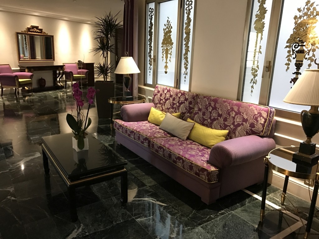 The Westin Palace Madrid sofas outside elevator