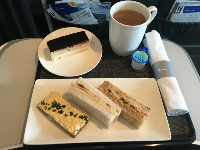 British Airways domestic business class meal