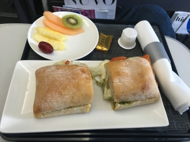 British Airways domestic business class meal