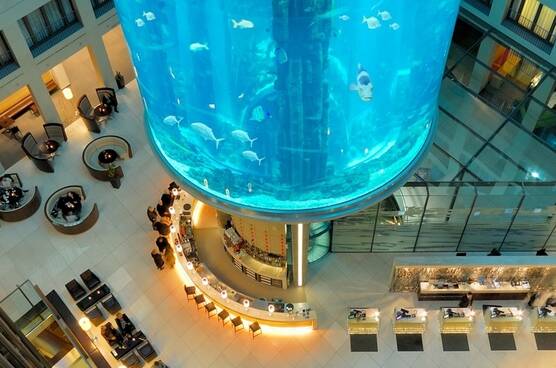 Radisson Berlin's lobby aquarium