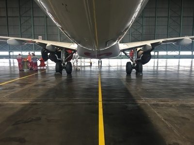 Austrian Airlines maintenance hanger Visitair