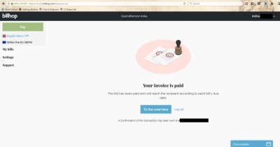 invoice paid confirmation billhop