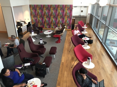 Review Virgin Atlantic Clubhouse lounge Washington Dulles Airport