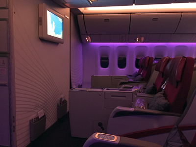 business class flight from Bali to Doha with Qatar Airways