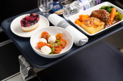 New British Airways World Traveller Plus food