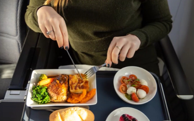 New British Airways World Traveller Plus food