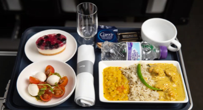 New British Airways World Traveller Plus food