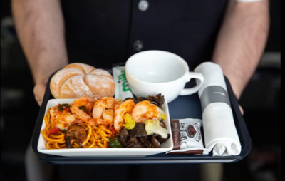 New British Airways World Traveller Plus food