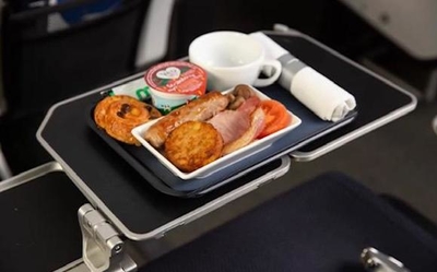 New British Airways World Traveller Plus food