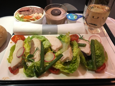 British Airways Club Europe meal from Barcelona