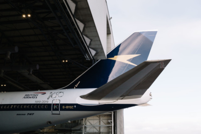 British Airways 747 in BOAC livery