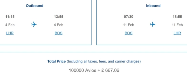 BA reward pricing