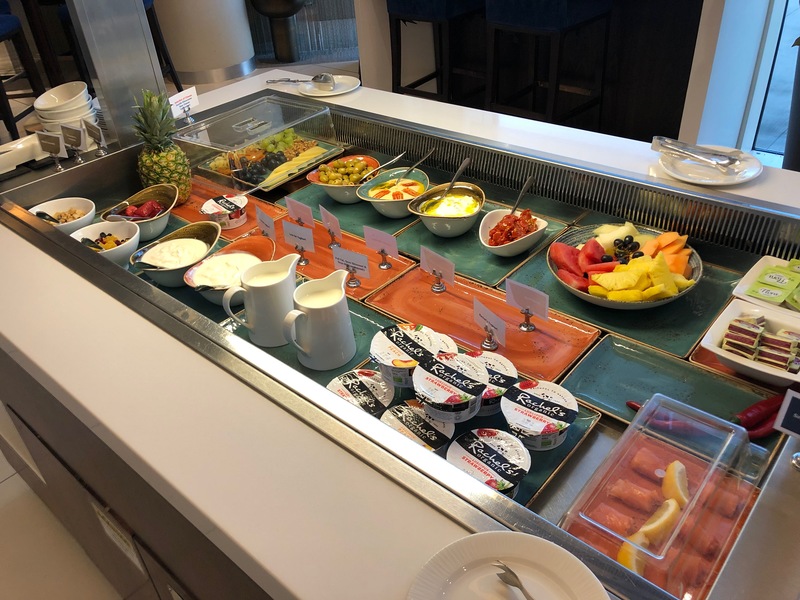 Gulf Air Lounge Heathrow Terminal 4 buffet