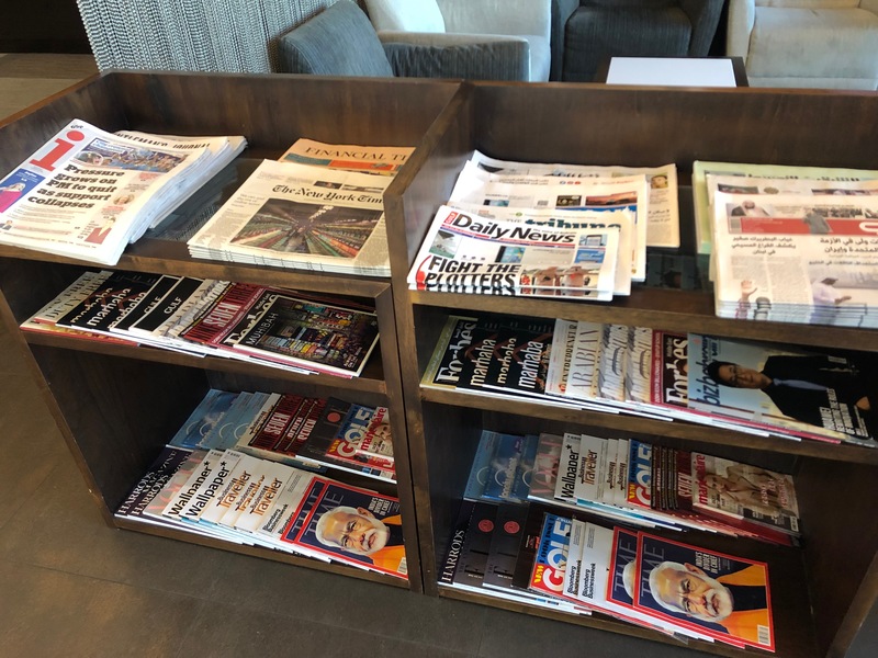 Gulf Air Lounge Heathrow Terminal 4 magazine rack