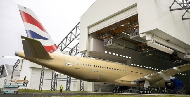 British Airways A350 paint shop