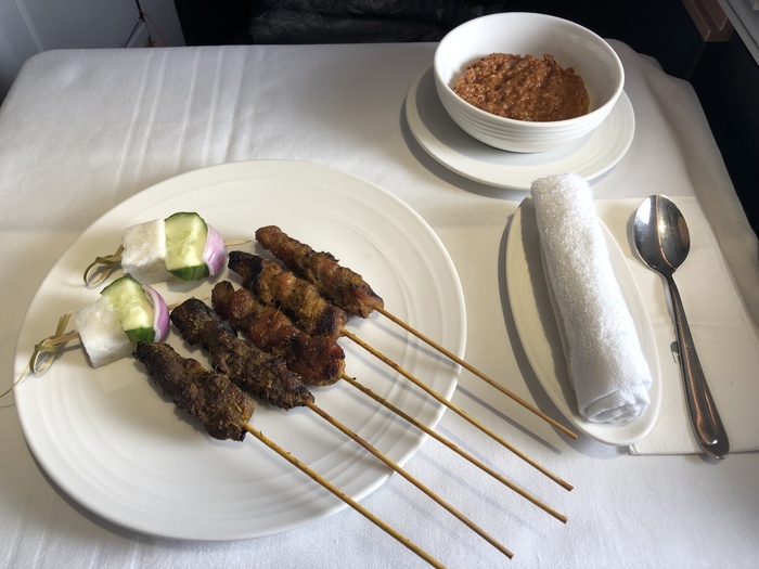 Malaysia Airlines Business Suite A350 review satay