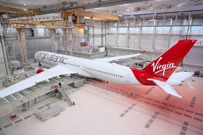 Virgin Atlantic A350 paintshop