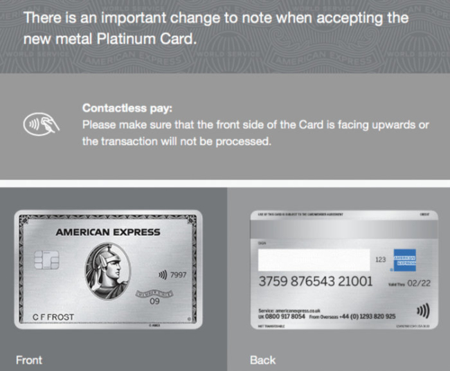 American Express Platinum contactless rule