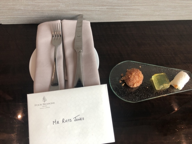 Four Seasons Kuala Lumpur review welcome amenity