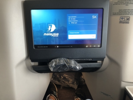 Malaysia Airlines IFE screen