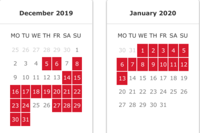 Iberia peak and off-peak Avios calendar 2020