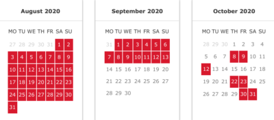 Iberia peak and off-peak Avios calendar 2020