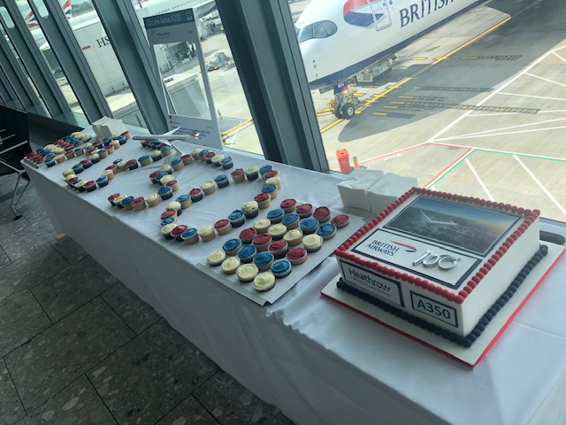 BA A350 inaugural flight cake