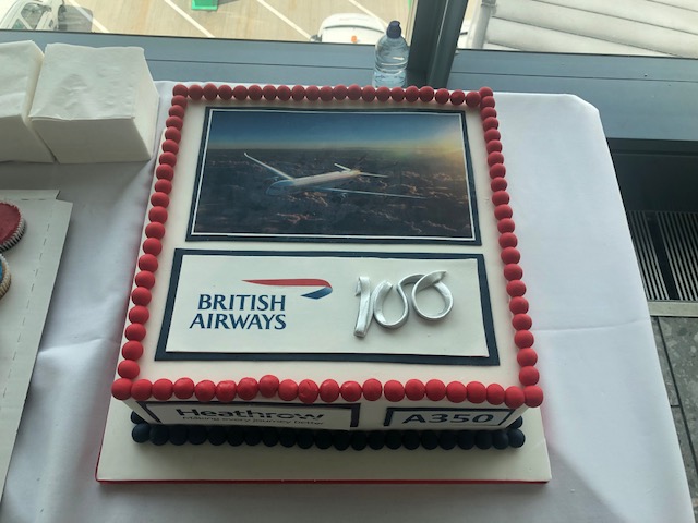 BA A350 inaugural flight cake