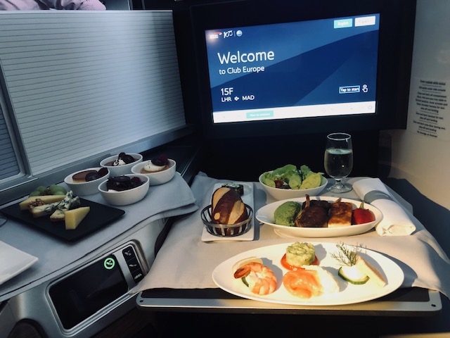 British Airways A350 Club World food