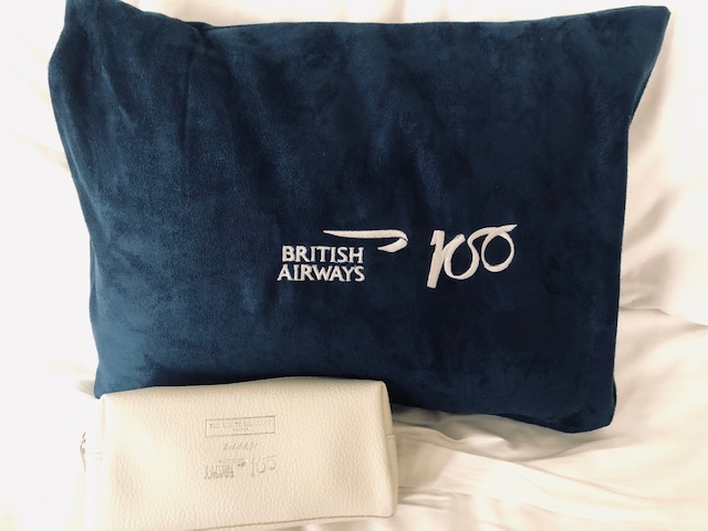 British Airways A350 BA100 pillow amenity kit