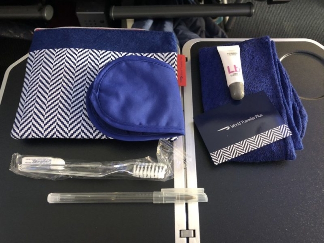 British Airways World Traveller Plus A380 amenity kit