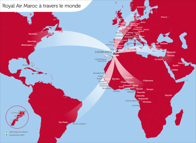 Royal Air Maroc route map