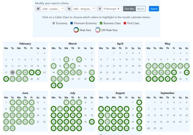 Amazing Avios business class availability to Asia